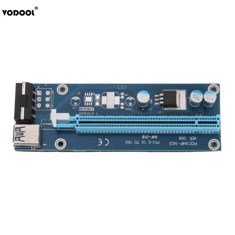 PCI-E PCI Express Riser Card 1x to 16x USB 3,0 кабель для передачи данных SATA до 6 Pin источник питания видеокарта Riser для BTC Miner Machine