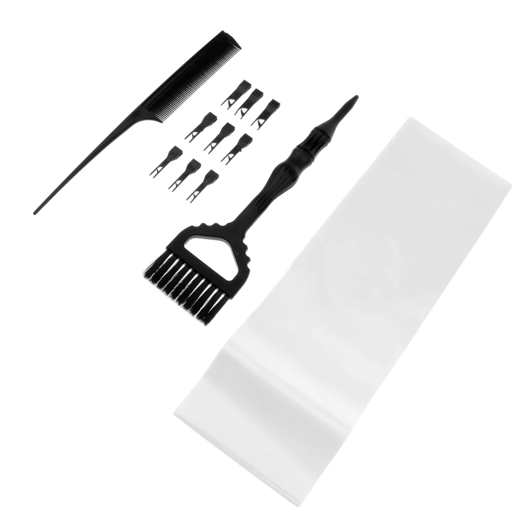 3 In 1 Salon Hair Coloring Kit Weave Comb Highlight Brush Hair Perm Paper Set