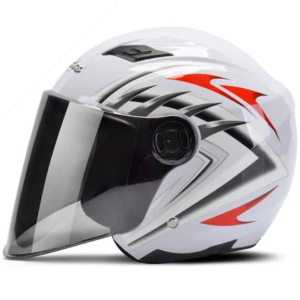 Moto rcycle шлем 3/4 открытый шлем для скутера capacete moto rbike шлем модульный откидной шлем casco moto с объективом светодиодный свет - Цвет: White wind