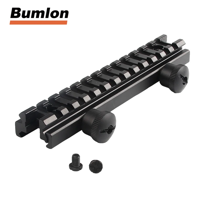 Middle Profile AR Riser Base QD Scope Mount 20MM Rail with 13 Slots 1-16--