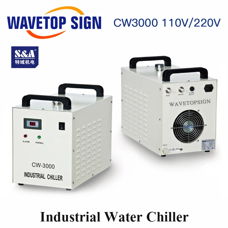 S& A CW3000 промышленный охладитель воды для CO2 лазерной гравировки резки охлаждения 60 Вт 80 Вт лазерной трубки DG110V AG220V