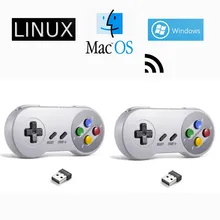Controlador usb sem fio gaming joystick gamepad 2pcs para snes jogo almofada para windows pc mac controle de computador joystick