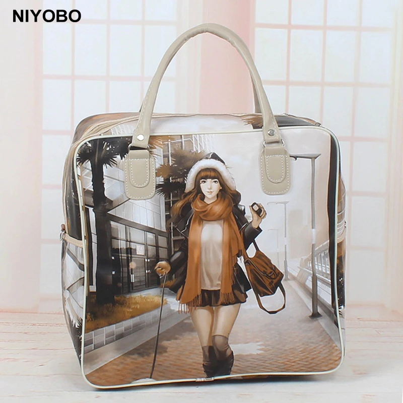2018 New Waterproof Women Travel Bag PU Leather Women Tote Bag Travel Duffel Bag Cartoon Print Lady Luggage Bag PT974 2018 New Waterproof Women Travel Bag PU Leather Women Tote Bag Travel Duffel Bag Cartoon Print Lady Luggage Bag PT974