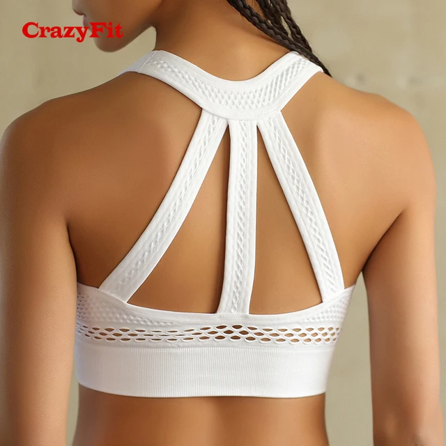 US $11.04 Push Up Sports Bra High Impact Running Padded Women Sexy Seamless Brassiere Sport Bra Top For Yoga 