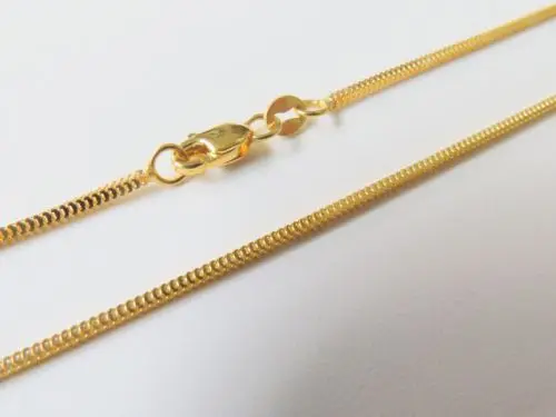 

16inch Au750 Pure 18K Yellow Gold Necklace Women Milan Box Link Chain 2-2.5g