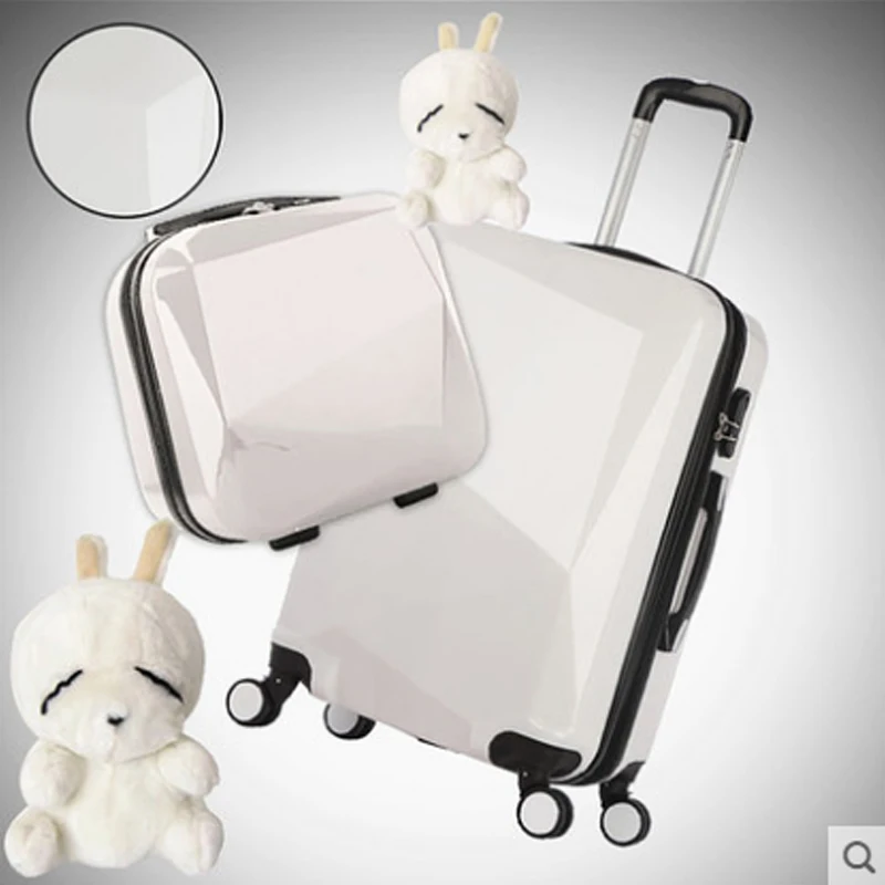 

Women 20"24"28"inch Diamond cutting surface Trolley suitcase handbag Luxury Brand Rolling luggage on Wheels with Cosmetic Case