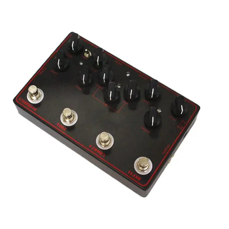 4 en 1 Guitarra efectos integrados retardo + Chorus + lazo + Overdrive Guitarra efecto Pedal Guitarra eléctrica parte y accesorios