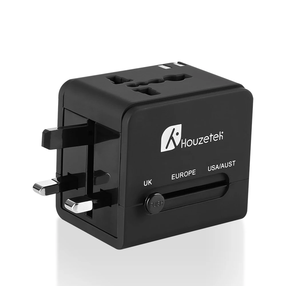 Houzetek Travel Adapter, International Universal Power Adapter with Dual USB Worldwide Wall Charger for UK EU AU Houzetek Travel Adapter, International Universal Power Adapter with Dual USB Worldwide Wall Charger for UK EU AU