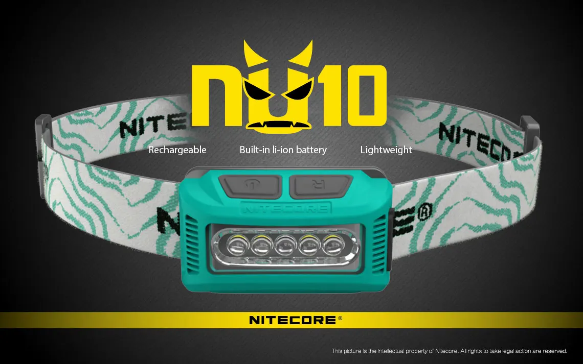 Nitecore NU10 налобный фонарь с широким диапазоном освещения светильник с USB Перезаряжаемый красный и белый светильник