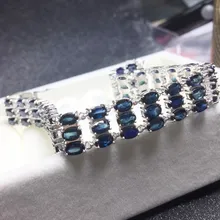 Сапфир браслет-цепочка натуральной сапфир 925 серебро 0.35ct* 72 шт. драгоценных камней для мужчин и женщин# T18101403