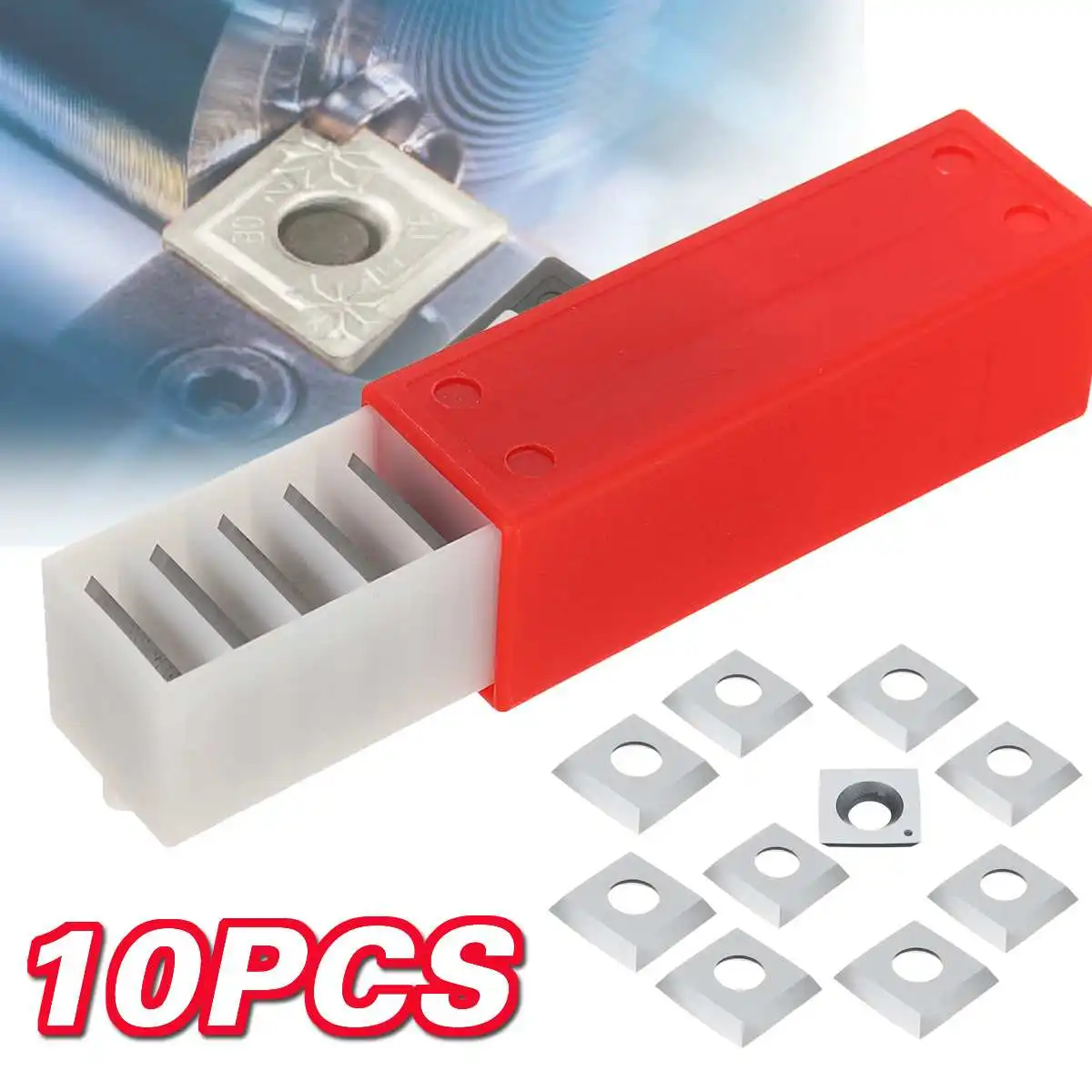 

WOLIKE 10pcs Square Carbide Inserts Blades Lathe Turning Tool For Lathe Turning Blades Tool Woodworking Parts
