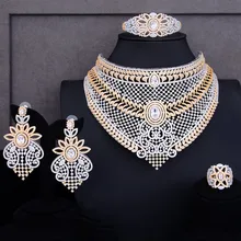 GODKI роскошные 4 шт. нигерийские колье ожерелье Ювелирные наборы для женщин Свадебные циркониевые кристаллы CZ индийские Африканские свадебные ювелирные наборы