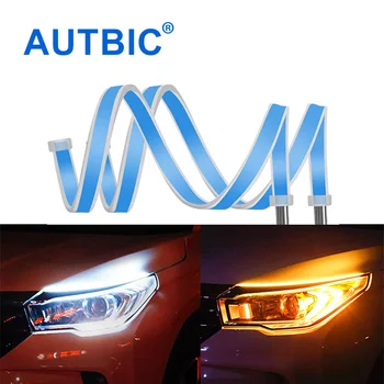 

AUTBIC Turn Signal DRL LED Daytime Running Lights Flexible Auto LED Strip 12V Car Styling Accessories