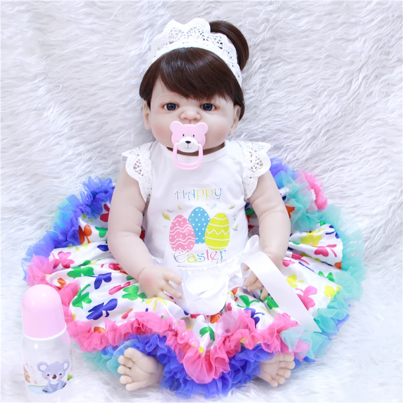 

NPK reborn dolls for sale 23" princess bebes reborn girl body lifelike fake baby silicone dolls play house toys gift bonecas
