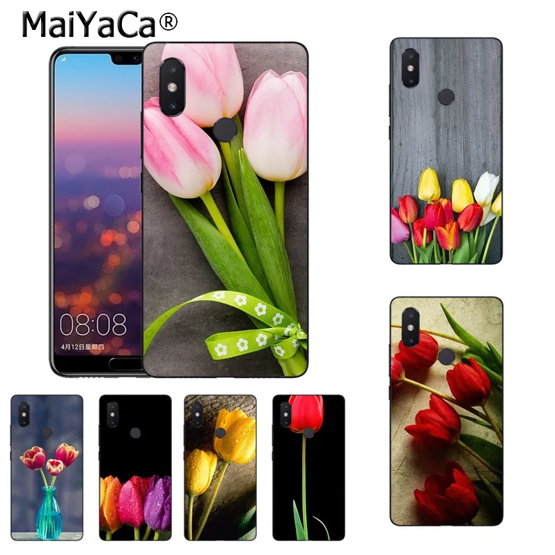 MaiYaCa розовый желтый красный тюльпан цветы аксессуары для телефона чехол xiaomi mi 8 se 6