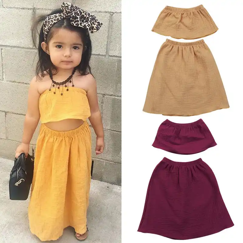infant kid baby girl clothing sleeveless off shoulder tops vest long skirt casual outfit prom party pageant 2pcs set 6m 4t girls clothing 2pcs setkids baby girl aliexpress infant kid baby girl clothing sleeveless off shoulder tops vest long skirt casual outfit prom party pageant 2pcs set 6m 4t