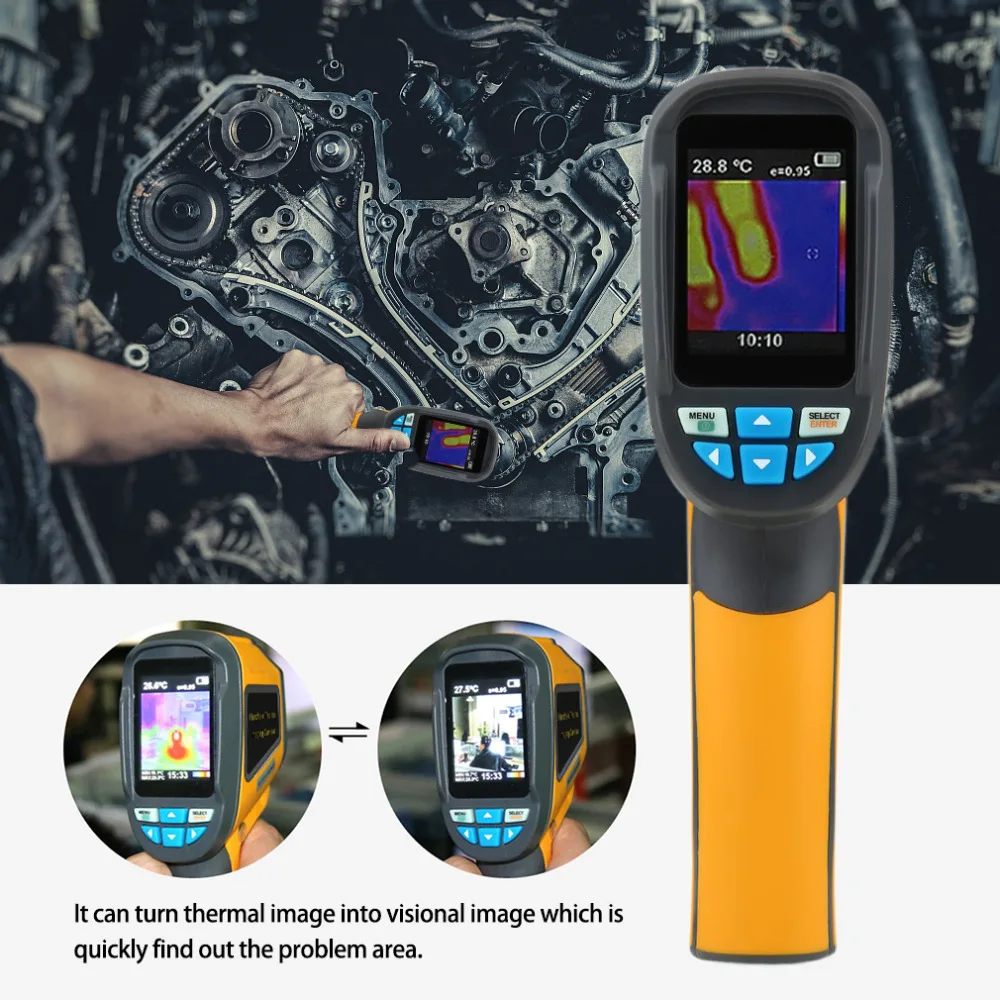 

Precision Protable Thermal Imaging Camera Infrared Thermometer Imager HT-02 Thermal Infrared Imager+Secure Digital Memory Card