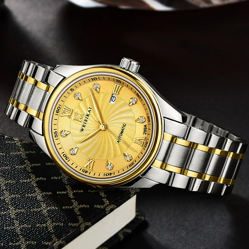 WEISIKAI New Famous Brand Luxury Big Windmill Men font b Watch b font Automatic Mechanical Crystal