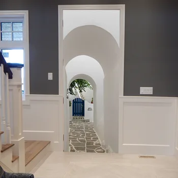 

DIY Greek Paros Arch 3D Door Stickers PVC Material Waterproof Doors Poster Wall Decal Sticker for Living Room Bedroom Home Decor