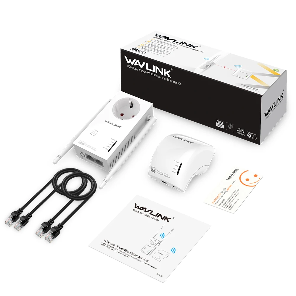 Wavlink AV500 адаптер силового кабеля Беспроводной Wi Fi Extender Kit Мощность линии ethernet мини