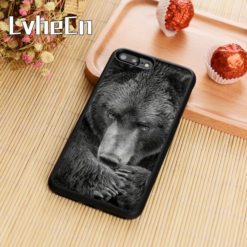 LvheCn россия медведь шаблон мягкий чехол для телефона iPhone 5 6 6s 7 8 plus 11 pro X XR XS max samsung S7