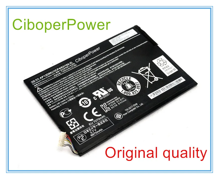 Оригинальный аккумулятор для ноутбука tablet TAB W510 AP12D8K 1ICP4/83/103-2 аккумуляторы