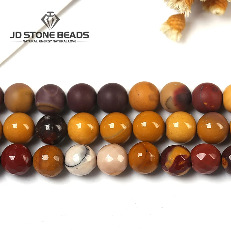 

Natural Smooth Mookaite Stone Beads Faceted Natural GEM Stone Matte beads Accessory For Jewelry Making Free Shipping