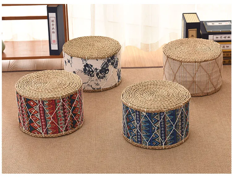 Japanese-style straw sit pier round futon handmade thick living room lazy home adult tatami shoe sofa Stool Seat