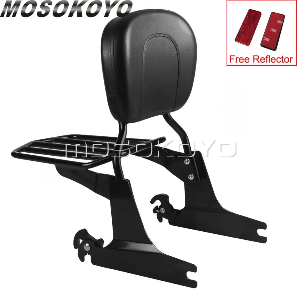 Съемная жесткая барная стойка для багажа спинка для Harley Softail Fatboy Springer FLST FXST FLSTF FLSTS 05 06 07-17 - Цвет: Black