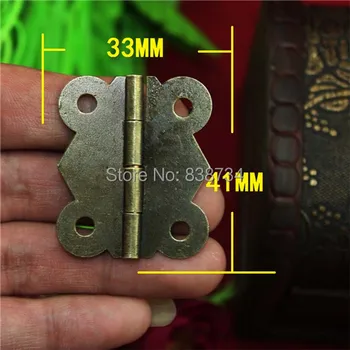 

100pcs 33*41*1mm 180 degree archaize hinges antique bronze wine wooden box packing jewelry gift box door vintage flat hinge