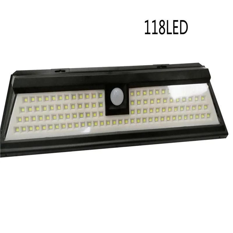 Solar Lamps Modern 118 LED Smart PIR Motion Sensor Solar Light 120 Degree High Brightness Waterproof Solar Wall Lamp