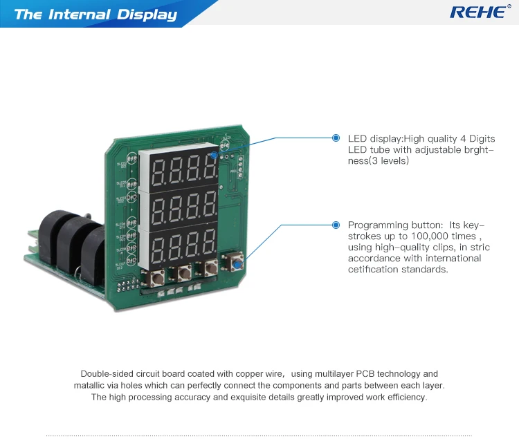 REHE RH-3AA73 80*80 мм цифровой Интеллектуальный Трехфазный переменный ток светодиодный измеритель