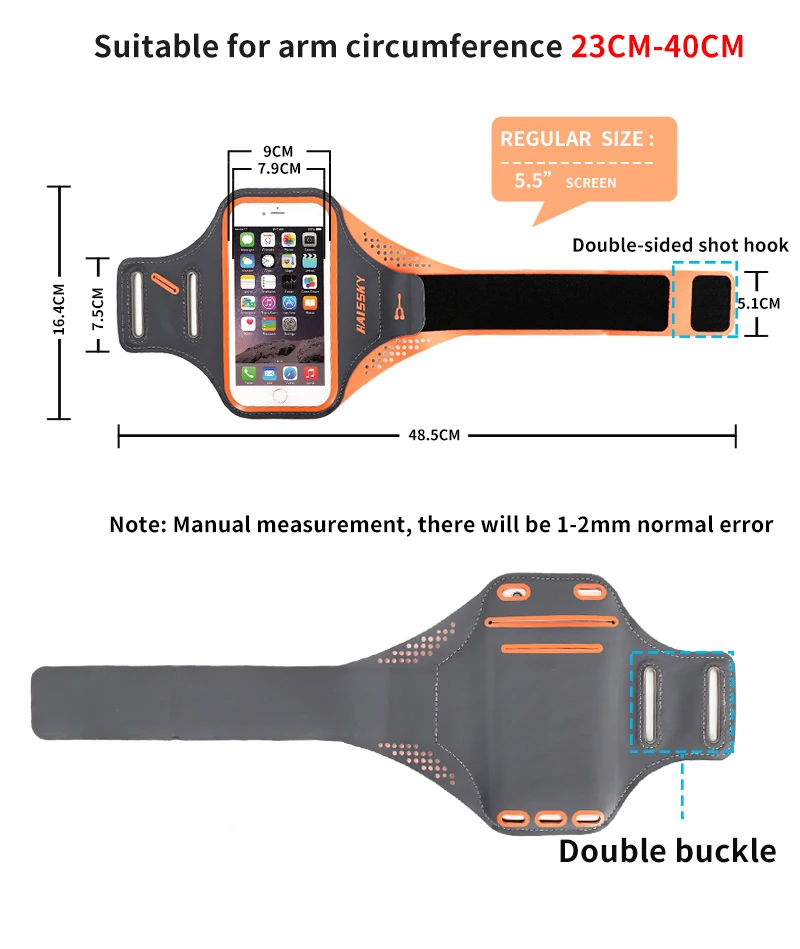 HAISSKY Sport Running Armband Case For iPhone XS Max XR X 6 6s 7 8 Plus Belt On Hand Arm Band For Samsung S10 Plus Xiaomi Huawei