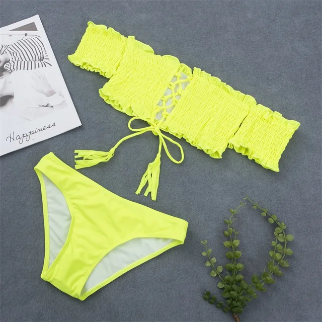 {Excellent|Wonderfull|Very Good|Very Recommended} 2019 Sexy Lace Up Brazilian Bikini Swimwear Women Swimsuit Off Shoulder Bikinis Women Bandeau Biquini Bathing Suit Neon Yellow Limited Offers {Excellent|Wonderfull|Very Good|Very Recommended} 2019 Sexy Lace Up Brazilian Bikini Swimwear Women Swimsuit Off Shoulder Bikinis Women Bandeau Biquini Bathing Suit Neon Yellow Limited Offers