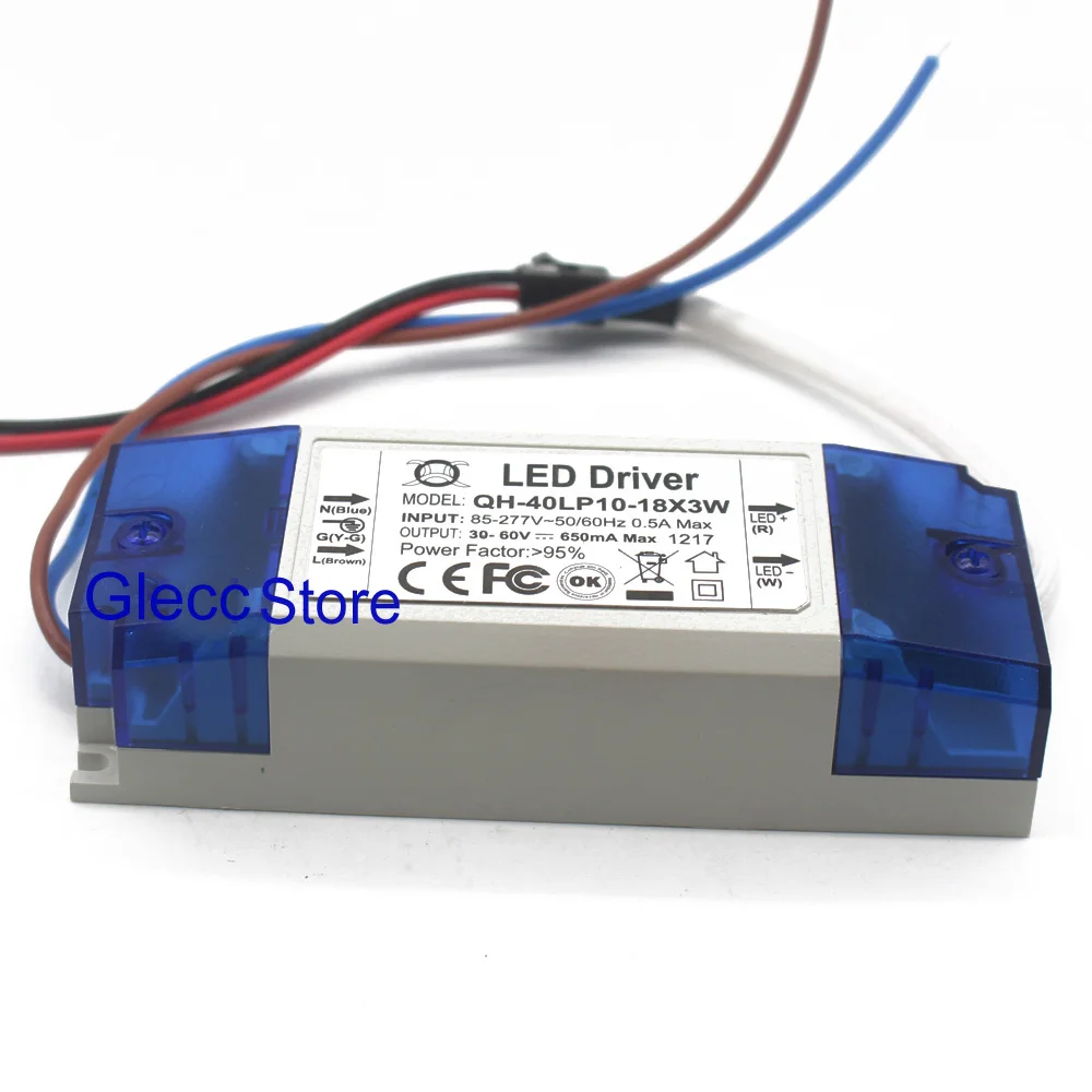 1 2 5 10 штук 30 Вт 40 светодиодный драйвер Мощность поставить 18x3W 650mA DC30 60V постоянный