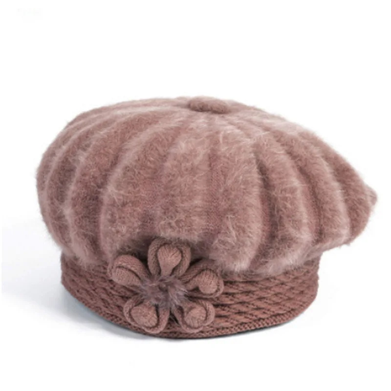 MAERSHEI Зимние теплые наушники шерстяная шапка среднего возраста Зимняя шляпа для мамы берет