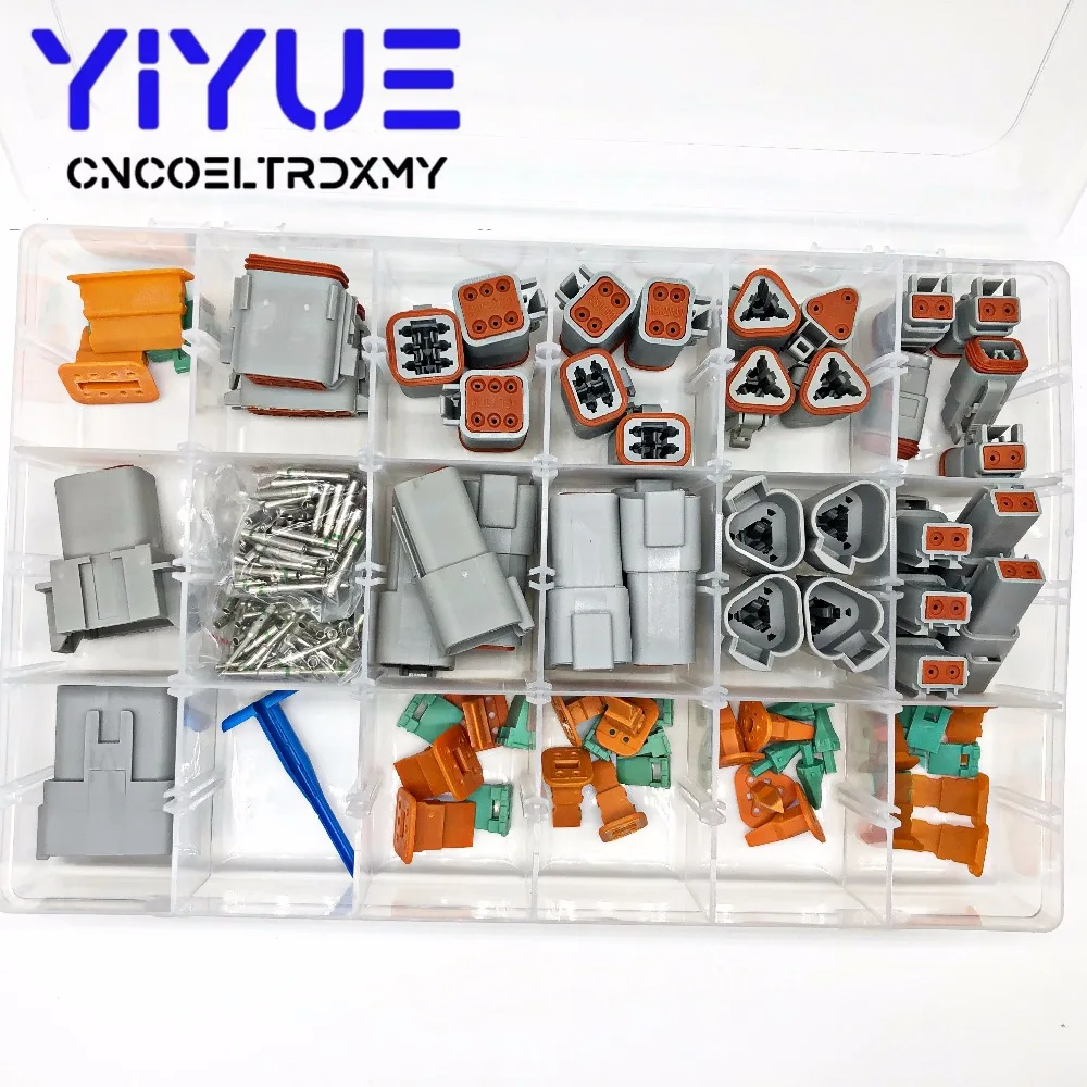 225pcs Deutsch Dt Automotive Connectors Kit + 14awg Green Solid