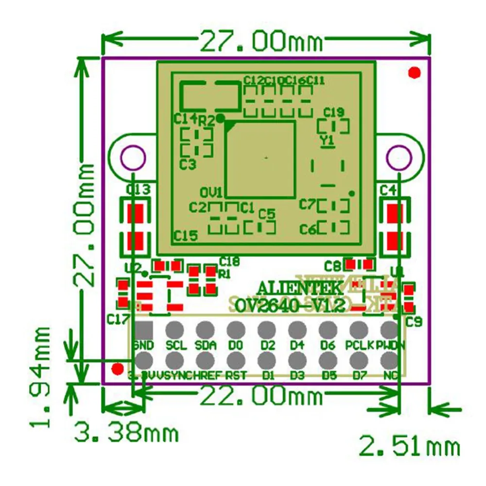 OV2640 модуль камеры для Arduino CMOS сенсор 2 млн пикселей электронный интегрированный с JPEG диск сжатия 3,3 В FZ3357