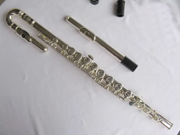 16 отверстия Флейта посеребренные изгиб flauta клавишу C музыкальный духовых инструментов 2 мундштук прямых и изогнутых дети взрослый ребенок