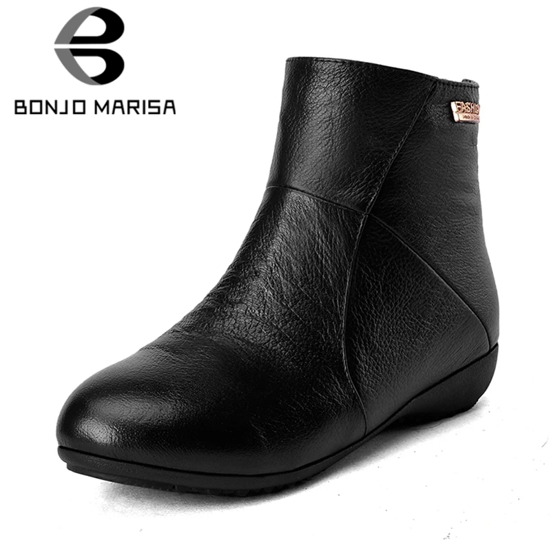 black flat ankle boots size 3