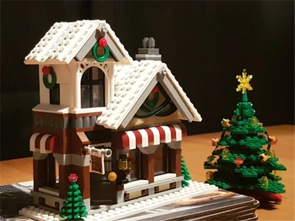 

1005Pcs Genuine Creative The Winter Shop Set Compatible Lepins Building Blocks Bricks Educational Christmas Gift