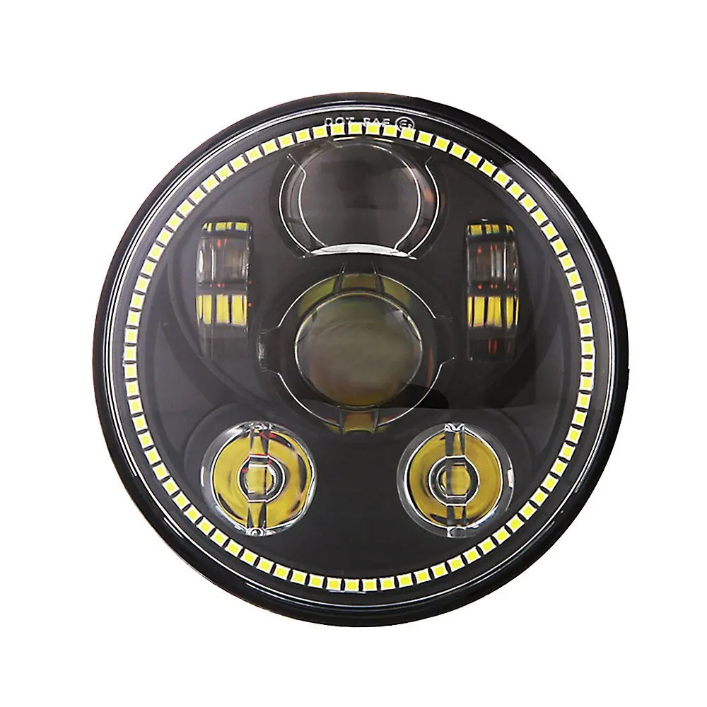 

motorcycle 5 3/4" headlight led h4 high low beam 5.75'' inch faro Led Moto Headlight projector lens daymaker hi low For harley