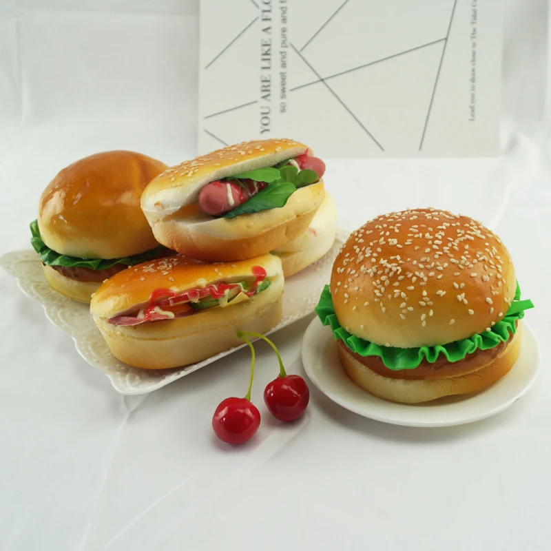 Artificial Hamburger Model Display Simulated Fake Home Restaurant Food Decors 