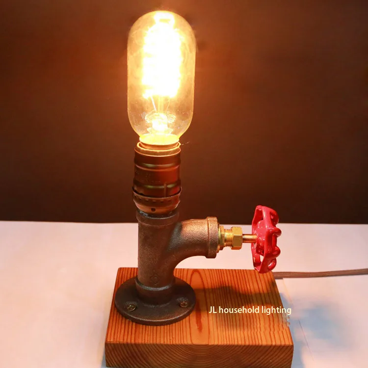 Vintage Industrial Retro water pipe Style Table Desk Lamp light -111