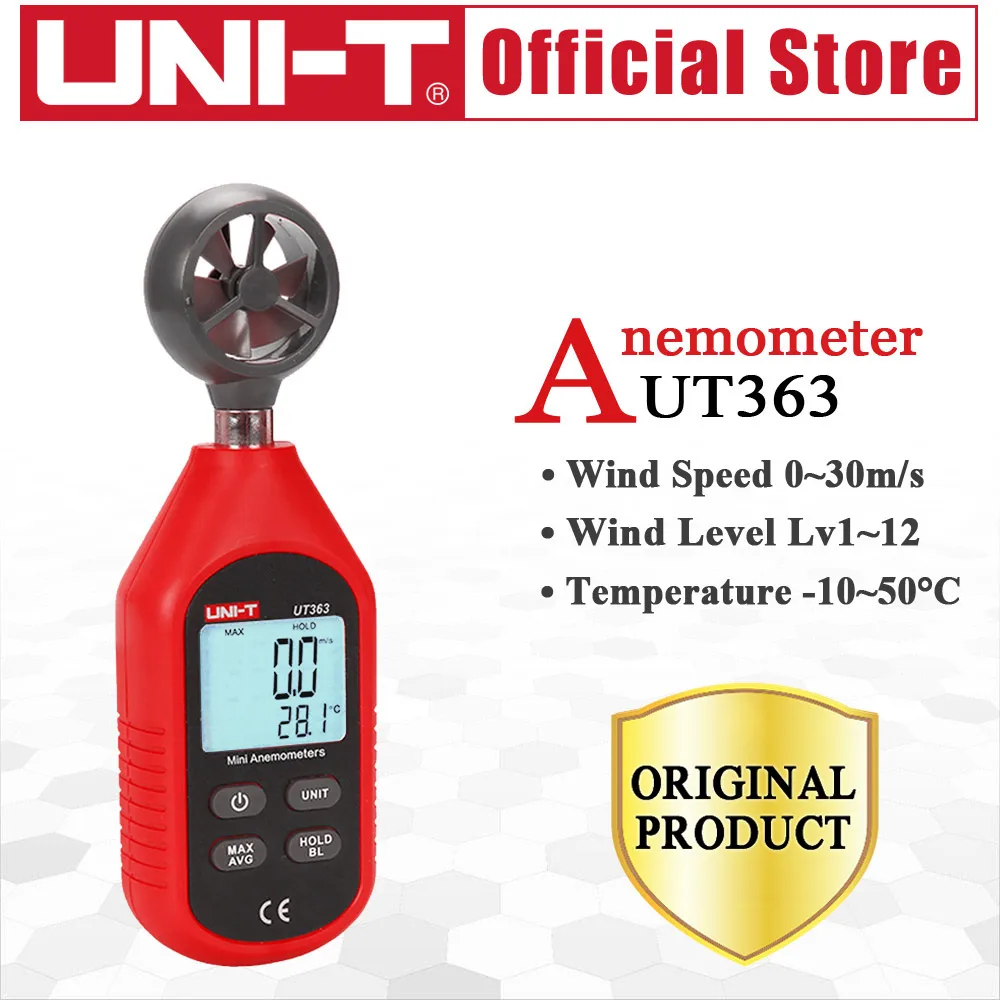 Anemometer zur Messung Luftgeschwindigkeit /& Temperatur UNI-T UT363S