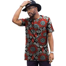 African print tops short sleeve men africa T shirt fashion africa clothing Customized traditional design dashiki