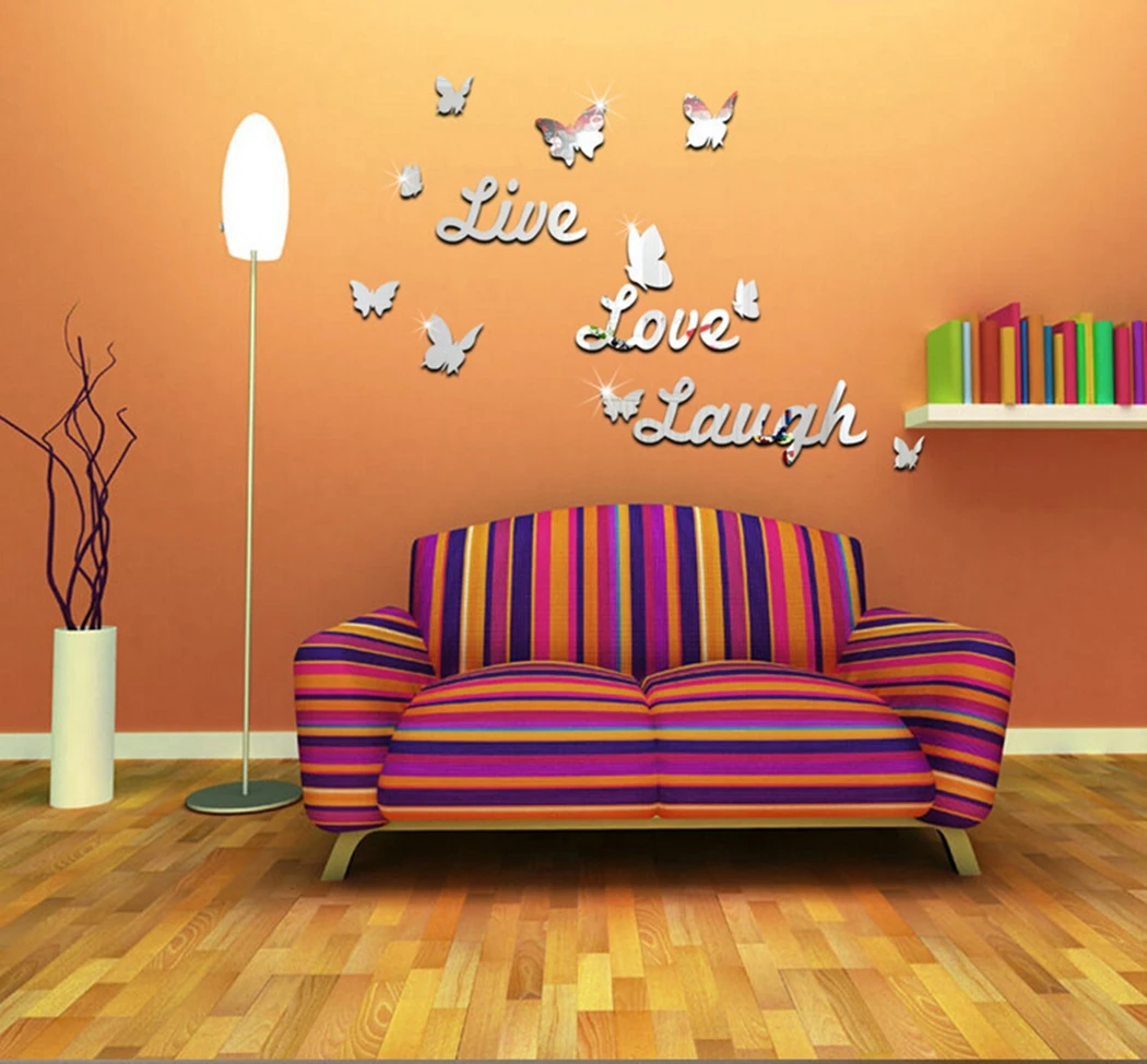 Fashion LOVE Love DIY 3D Stickers Mirror Sticker Home Livingroom Decoration