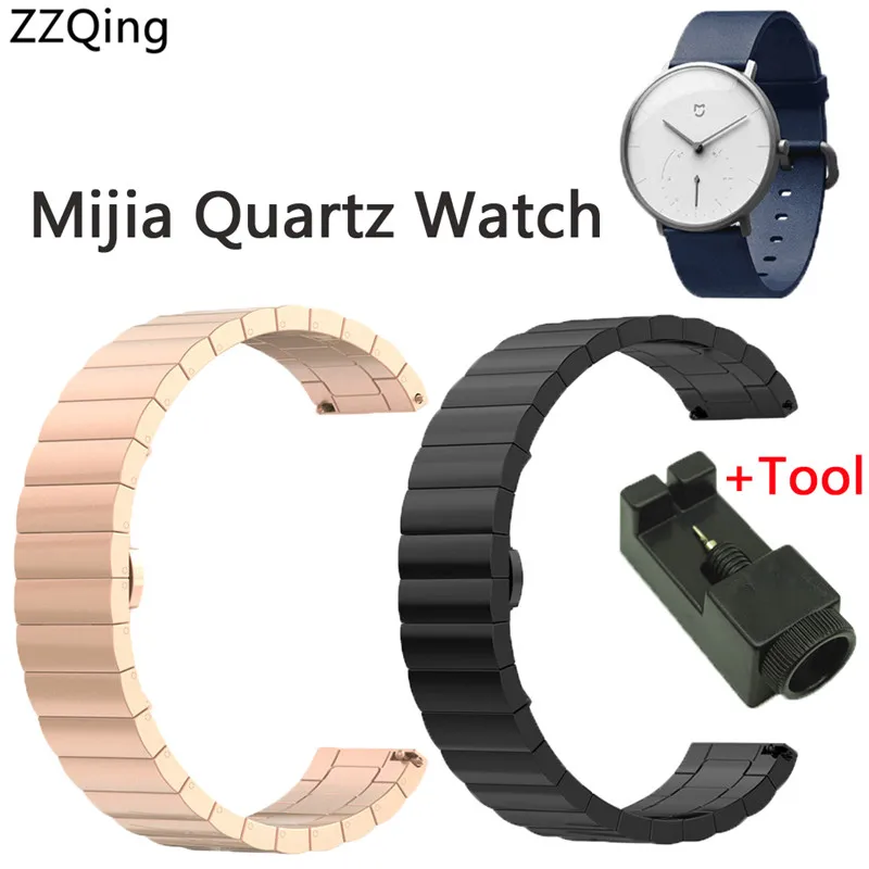 Роскошные для Xiaomi Mijia кварцевые часы ремешок из нержавеющей стали Смарт Mi Fit