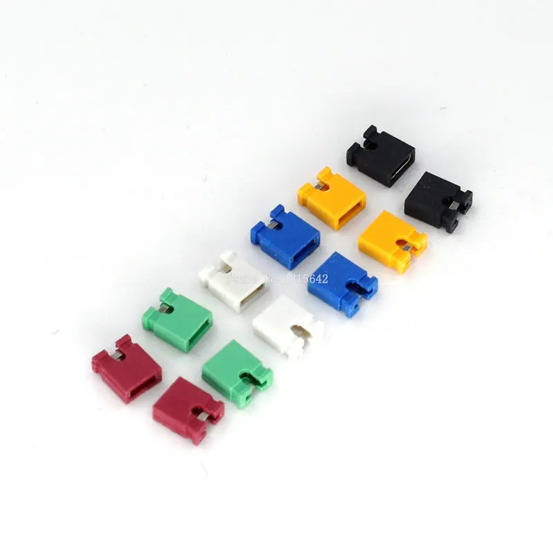 

100PCS Colorful Pin Header Standard Computer Jumper Blocks Connector 2.54 mm 3 1/2 Hard Disk Drive Motherboard Expansion Card