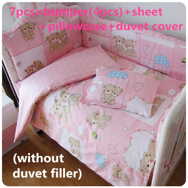 Promotion! 6/7PCS Baby crib bedding sets Baby Boy Cot Crib Bedding Set ,120*60/120*70cm